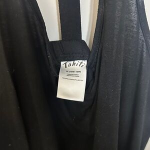 Tahiti Black Sleeveless Top 1X